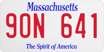 MA license plate 9ON641