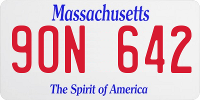 MA license plate 9ON642