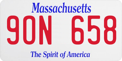 MA license plate 9ON658