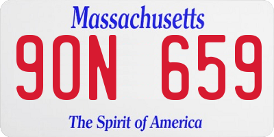 MA license plate 9ON659