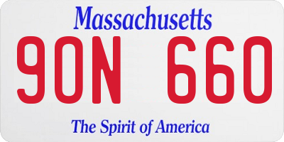 MA license plate 9ON660