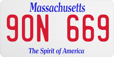 MA license plate 9ON669