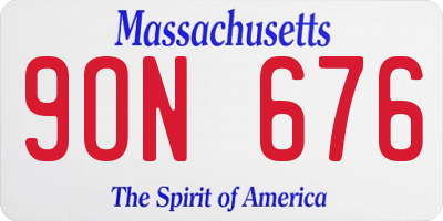 MA license plate 9ON676