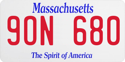 MA license plate 9ON680