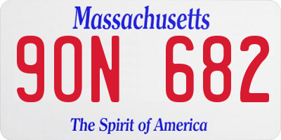 MA license plate 9ON682