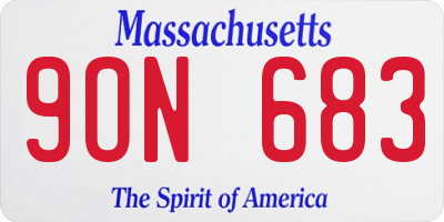 MA license plate 9ON683