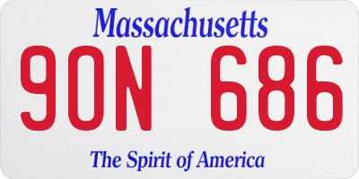MA license plate 9ON686