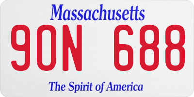 MA license plate 9ON688