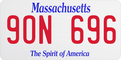 MA license plate 9ON696