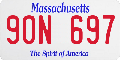 MA license plate 9ON697