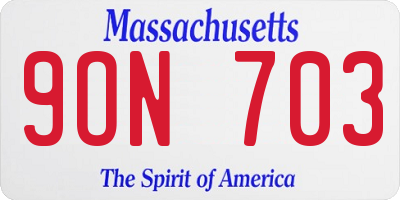 MA license plate 9ON703