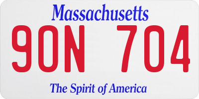 MA license plate 9ON704
