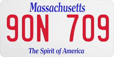 MA license plate 9ON709