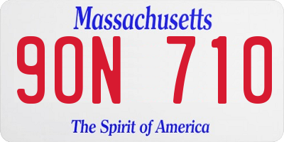 MA license plate 9ON710