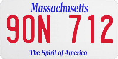 MA license plate 9ON712