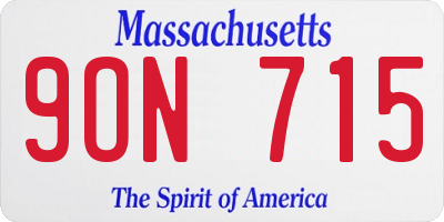 MA license plate 9ON715