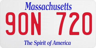 MA license plate 9ON720