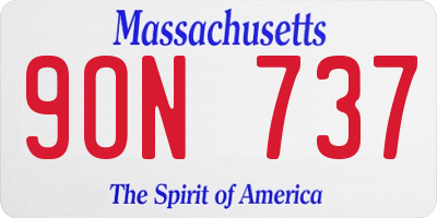 MA license plate 9ON737