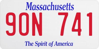 MA license plate 9ON741
