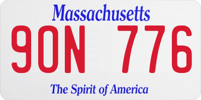 MA license plate 9ON776