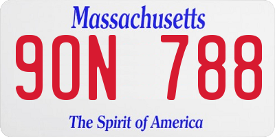 MA license plate 9ON788
