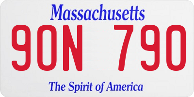 MA license plate 9ON790