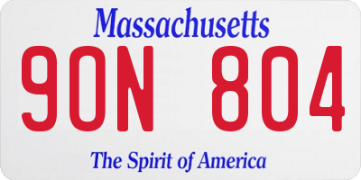 MA license plate 9ON804