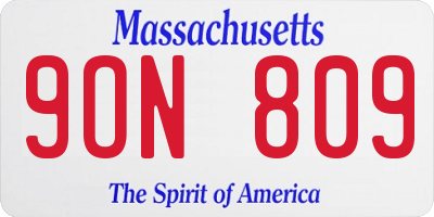 MA license plate 9ON809