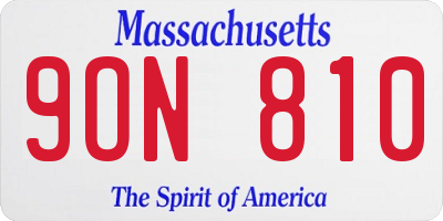 MA license plate 9ON810
