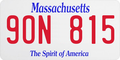 MA license plate 9ON815