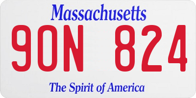 MA license plate 9ON824