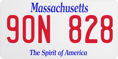 MA license plate 9ON828