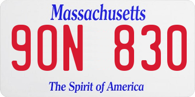 MA license plate 9ON830