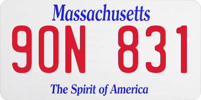 MA license plate 9ON831