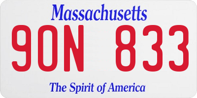 MA license plate 9ON833