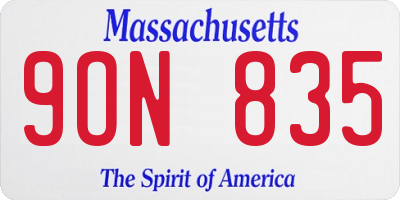 MA license plate 9ON835