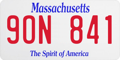 MA license plate 9ON841