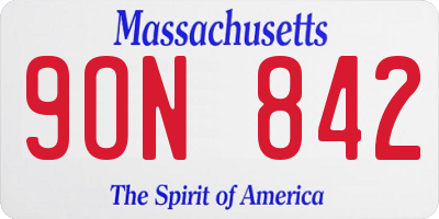 MA license plate 9ON842