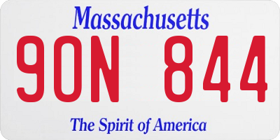 MA license plate 9ON844