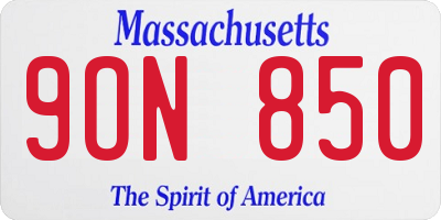 MA license plate 9ON850