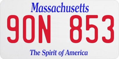 MA license plate 9ON853