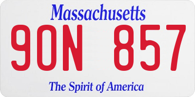 MA license plate 9ON857