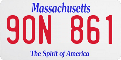 MA license plate 9ON861