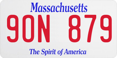 MA license plate 9ON879