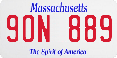MA license plate 9ON889