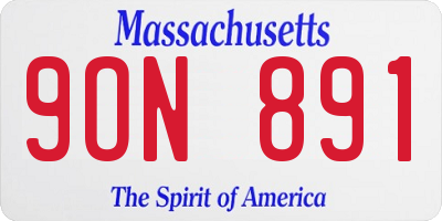 MA license plate 9ON891