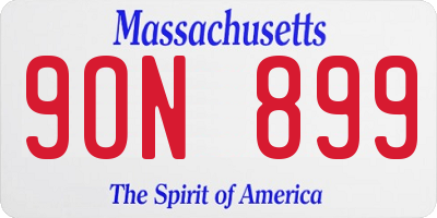 MA license plate 9ON899