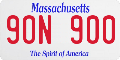 MA license plate 9ON900