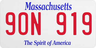 MA license plate 9ON919