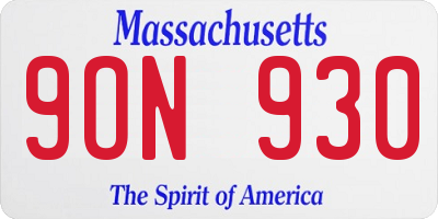 MA license plate 9ON930